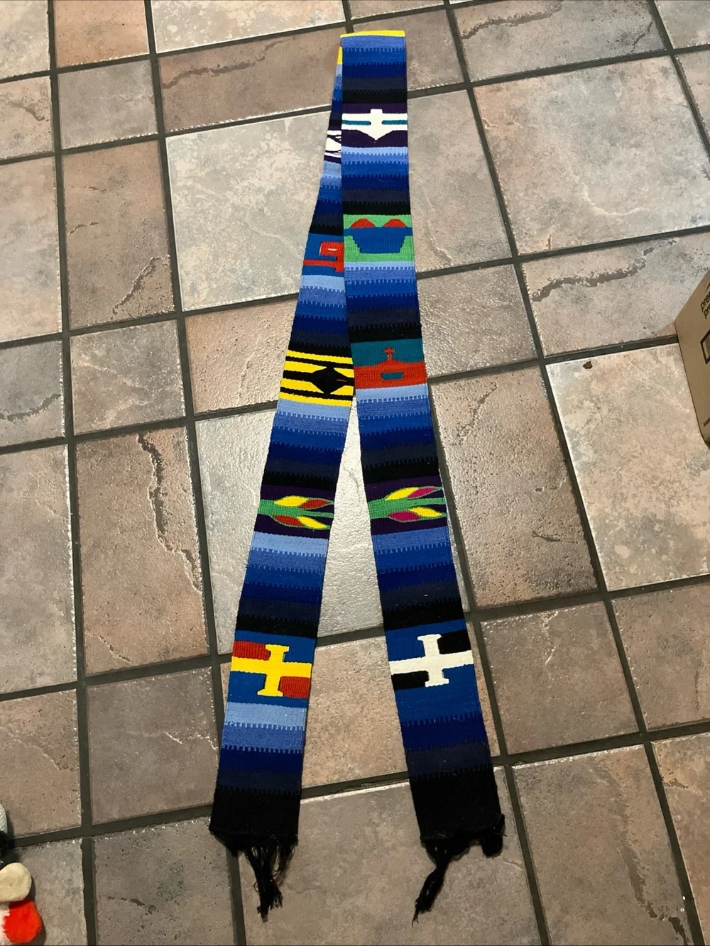 Handwoven Guatemalan Clergy Stole Cotton Liturgical Vestment Pastoral Sash